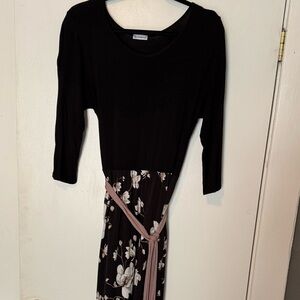 Black and Floral Maxi Dress